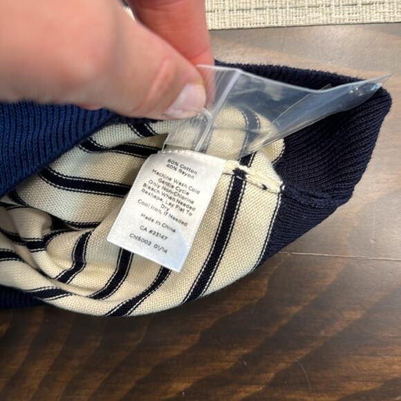 Talbots Striped Cotton Cardigan NWOT Size Large - Picture 3 of 6